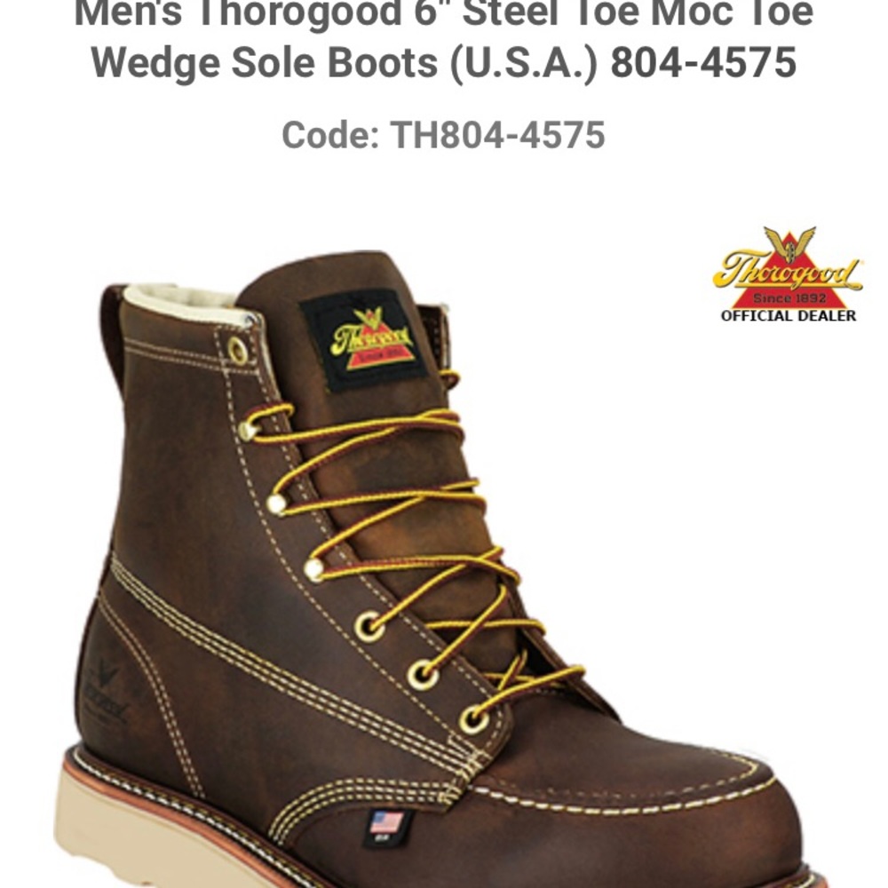 Mens Thorogood Wedge Sole 6 inch boots 10.5